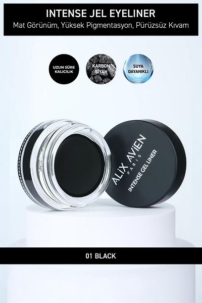 Alix Avien High Pigmented Waterproof Long Lasting Matte Gel Eyeliner - Intense Gel Liner 01 Black