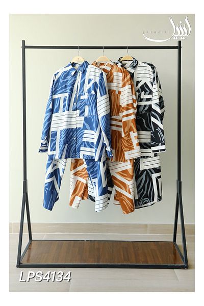 LINELLE Ladies Co-ord Pant Set- Printed Shirt and Pant with Long Sleeves.