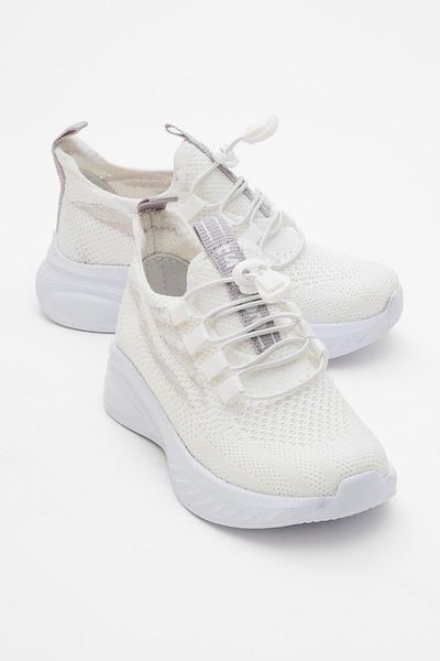 CCWAY AYAKKABI Tricotaj Pantofi Sport Copii 26-30 ICE ALB