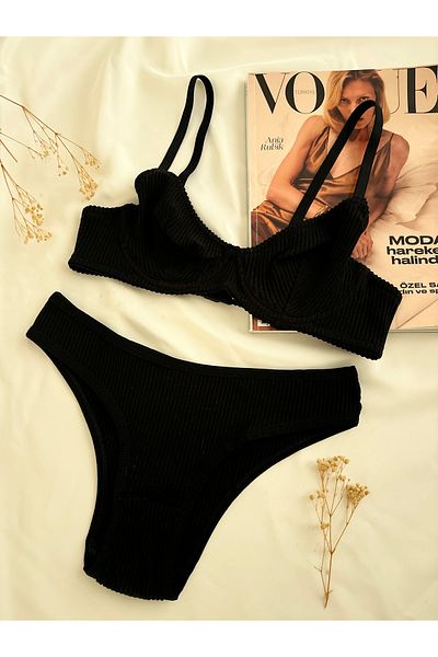 lunesa 2-Piece Colorful Underwire Cotton Set (Bra & Panties)