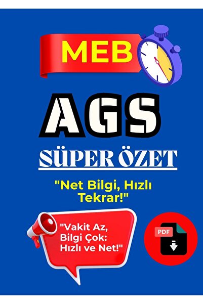Pratik Kaynak Yayınları 2026 AGS Hazırlık Süper Özet | Son Tekrar Notları – S...