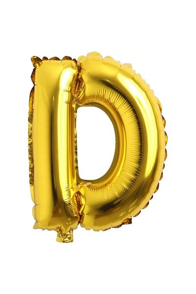 Maxee Birthday Balloon, Letter D, Gold, 40 Cm