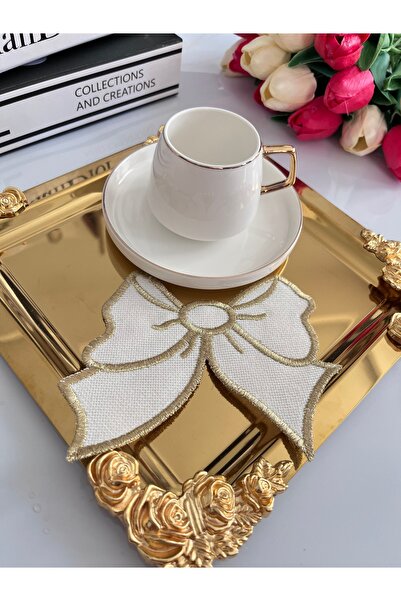 KUMSAL ÇEYİZ 6 Adet Fiyonk Sunumluk Peçete,Kokteyl Peçete,Kahve Yanı Sunum Peçetesi,Sunumluk,Bardak Altlığı