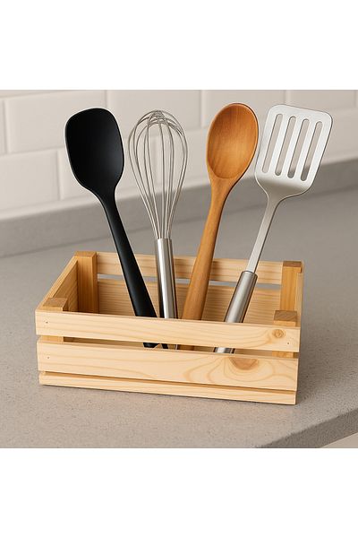 Lotuswoodart Wooden Case Multipurpose Organizer & Storage Box for Kitchen Counter 30X18X9