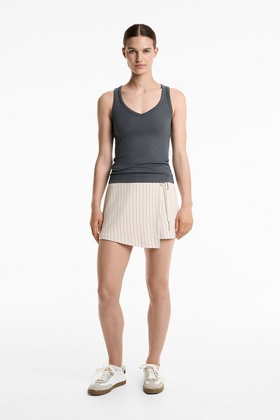 Oysho Sleeveless V-neck top with cotton and modal