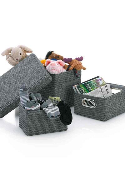 Kela Set of 5 RIMOSSA baskets, plastic, black