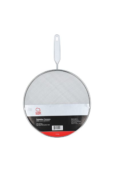 Chef Craft Splatter Screen with Handle Silver 10inch