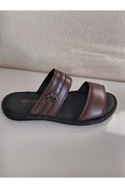 ARONA Kuzu Leather Brown Slippers