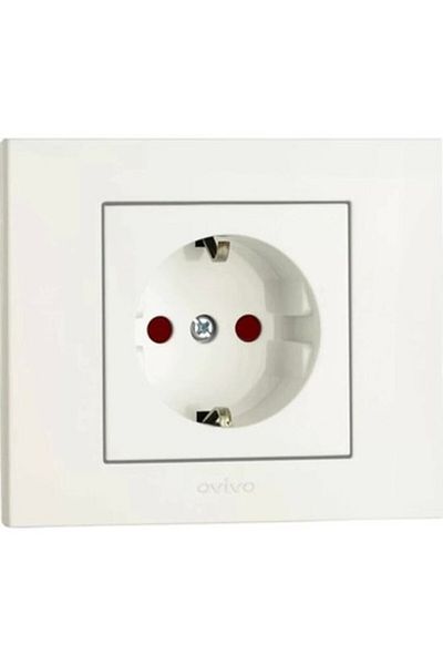 OVİVO Grano White Soil Socket Child Protection (the Product Is Frameless)