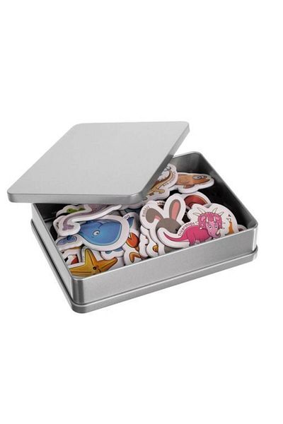 indiggo Set 42 de figurine educative magnetice cu animale MAAN pentru copii + cutie de depozitare