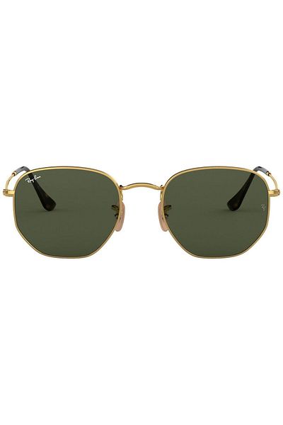 Ray-Ban Ray-Ban Hexagonal RB3548N 001 – Ochelari de soare, aurii, lentile verzi G-15, mărimea 51