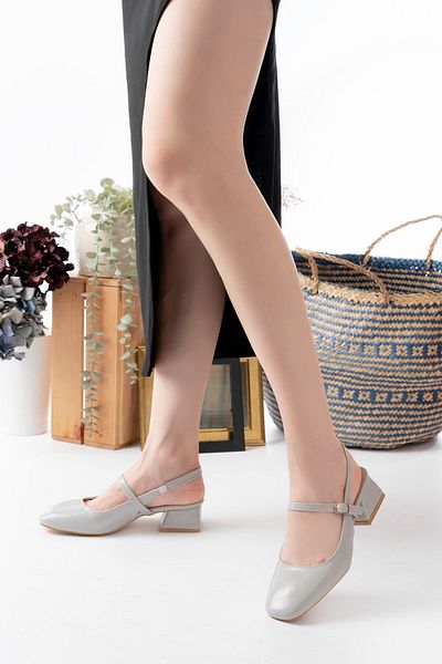 Egepass Mary Jane Heeled Stylish Elegant Shiny Patent Leather Suitable for Daily Use