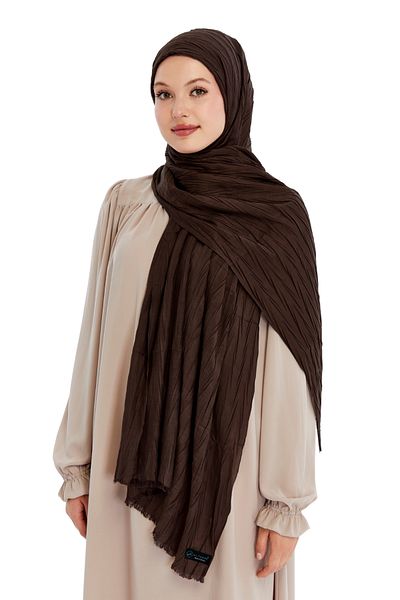 Altobeh Pleated Bamboo Shawl - Brown