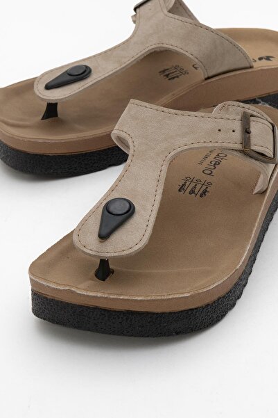 CCWAY AYAKKABI Women's Flip Flops Beige Matte