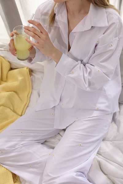 Meral Özgenç Daisy Embroidered Pajama Set