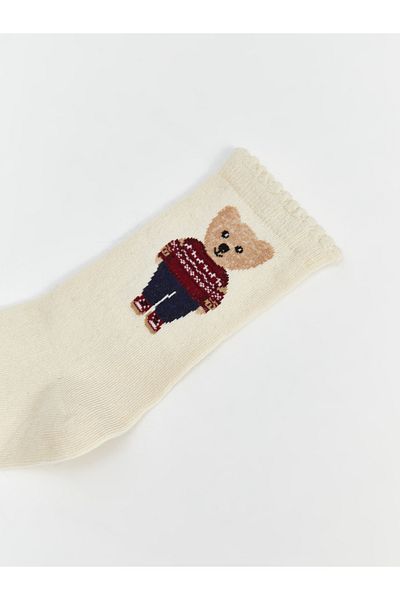 LC Waikiki Γυναικείες κάλτσες Bear Teddy Printed