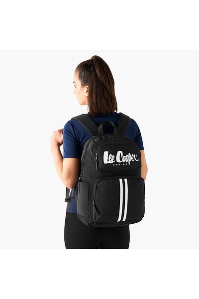 Lee Cooper Lee Cooper Logo Print Backpack with Adjustable Shoulder Straps