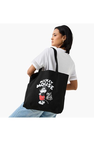 SP Characters Mickey Mouse Print Shopper Bag with Double Handles
