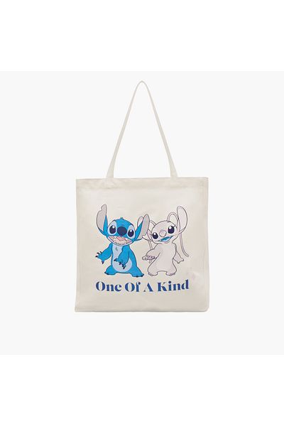 SP Characters Stitch and Angel Print Shopper Bag with Double Handles