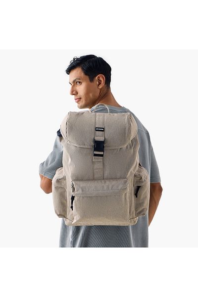 Lee Cooper Lee Cooper Textured Backpack with Adjustable Straps and Zip Closure