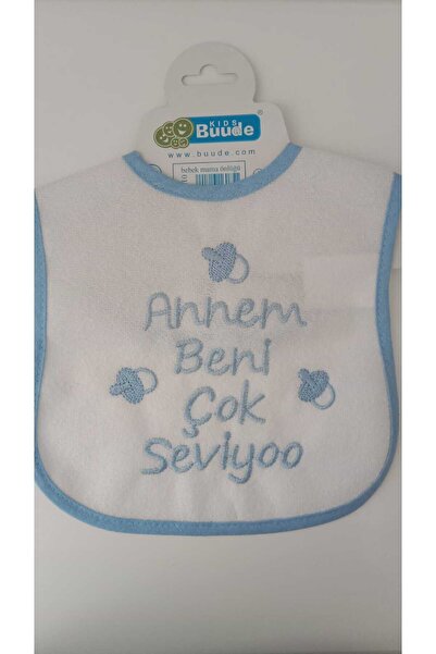 BUUDE My Baby Beach Waterproof My Mother Loves Me Very Printed Baby Food Bib