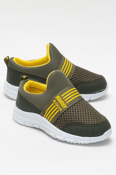 Liger Pantofi sport pentru copii unisex elastic Airfle ușoare KHAKI