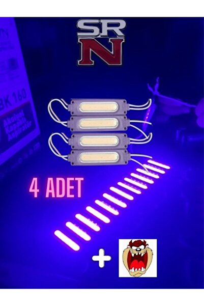 GMS Cg Depo - Çamurluk Yan Kapak uyumlu modifiye 12v Mor Parmak Led 4 Adet + Tzmanya sticker - SRN