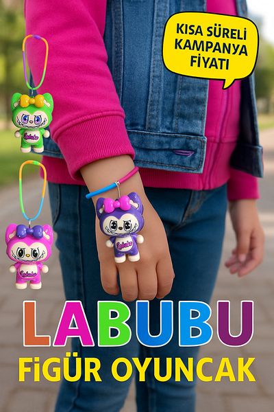 Ayver Labubu Figure Colorful Plastic Bracelet Detachable Figure Toy 1Pcs