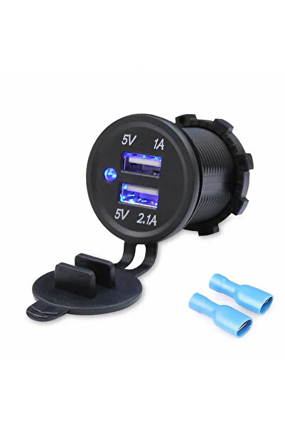 Genel Markalar Su Geçirmez Çift Usb Çıkış Güç Kaynağı 12V/24V to 5V 1A 2.1A O...