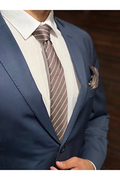 BZN Men's Brown Handkerchief Tie