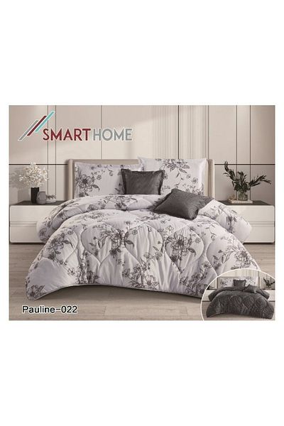smart home Double-sided comforter set, 6-piece bedspread, 6-piece comforter with filling, 100% microfiber