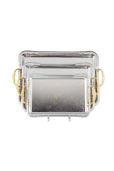 Dania Al-Saif Metal Serving Trays Set with Three Different Sizes