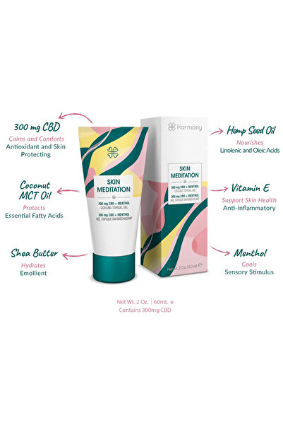 Harmony Gel Durere Muschi CBD 300mg Harmony Skin Meditation Sport 60ml