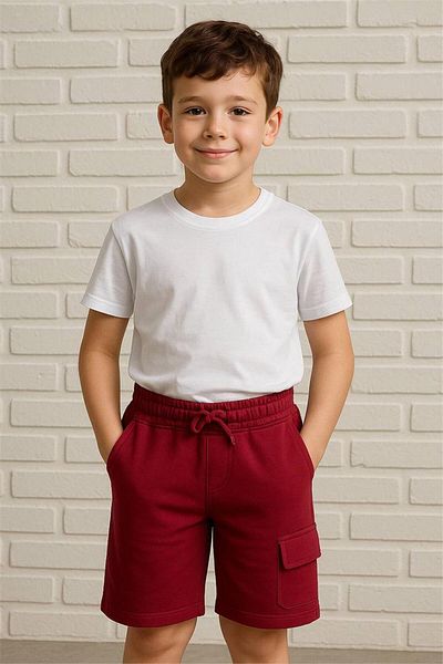 Motebarn Wear Boy's Red Shorts with Pockets Red