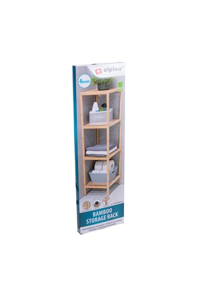 Alpina Bathroom shelf 4 bamboo shelves