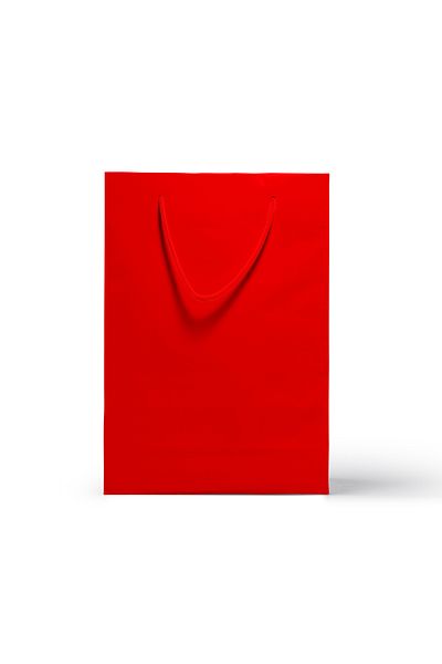 Balkan 4 Pieces Red Drawstring Paper Shopping Bag 36X25X9Cm Bristol Cardboard (Gift, New Year's Bag)