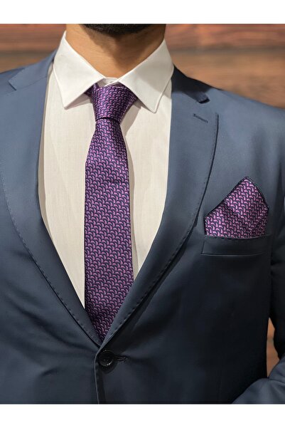 BZN ERKEK MOR MENDİLLİ KRAVAT