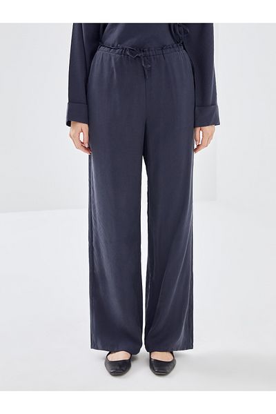 LC Waikiki Straight Wide Leg Women's Trousers with Elastic Waist