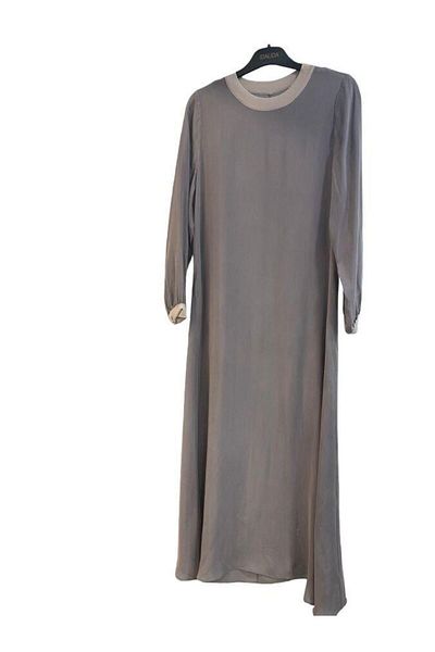 MISS DALIDA Gray Collar and Ankle Knitwear Cupro Dress T24Y-4035
