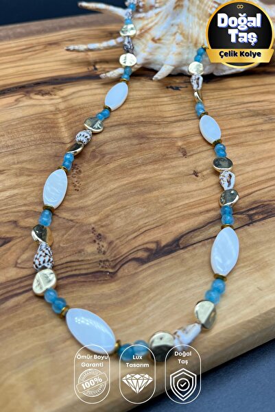 Balzamin Design بريق المحيط – وقلادة من الفولاذ والحجر الطبيعي