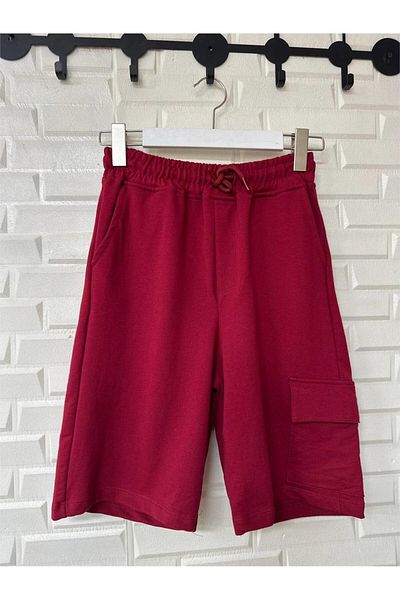 Motebarn Wear Boy's Red Shorts with Pockets Red