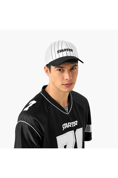 Starter Starter Striped Cap with Buckled Strap Closure