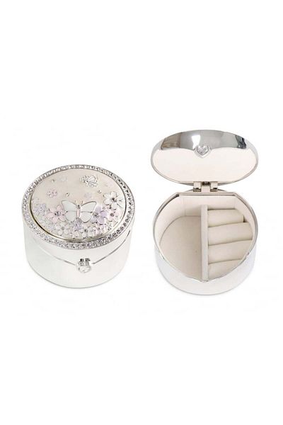 Ginza Jewelry Box Pink Flowers and Butterflies
