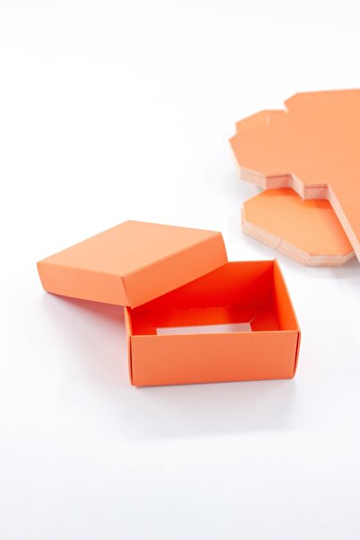 carton box Karton Kutu Turuncu Katlamalı Küçük Takı Hediye Kutusu 25 adet (6 cm X 8 cm X 3 cm) (Süngersiz)