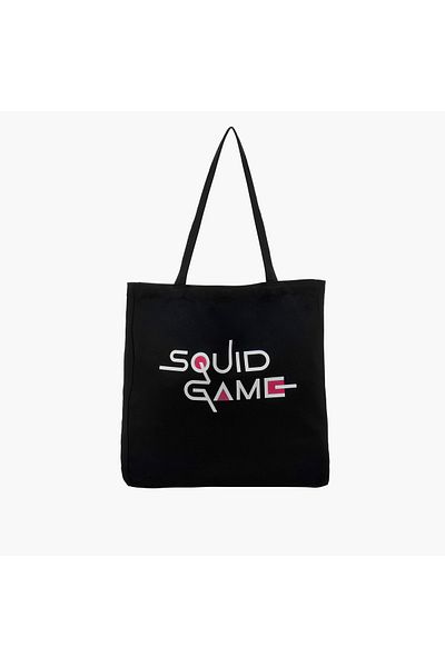 SP Characters Squid Game Print Shopper Bag with Double Handles