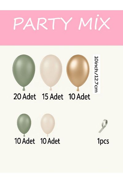 party mix Green Cream Gold Balloon Chain + Baby Written Balloon Box Baby Shower Birthday Set