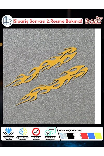 Onur Reklam Alev Desenli Araba Sticker Seti – 2'li | Suya Dayanıklı, Sportif ...