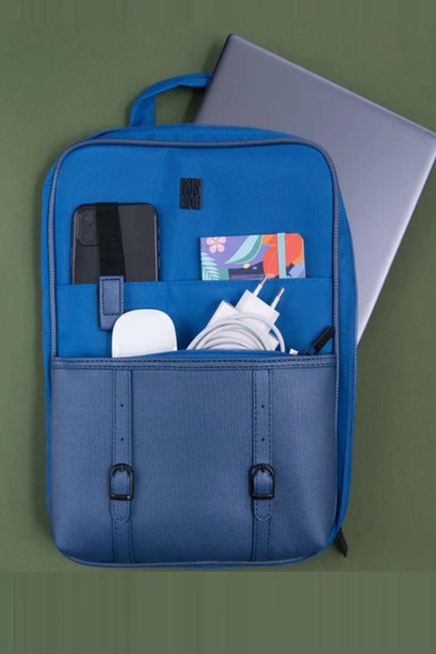 arttone حقيبة لاب توب وتابلت مقاس 17 بوصة من لوكس مقاس A4 باللون الأزرق الداكن