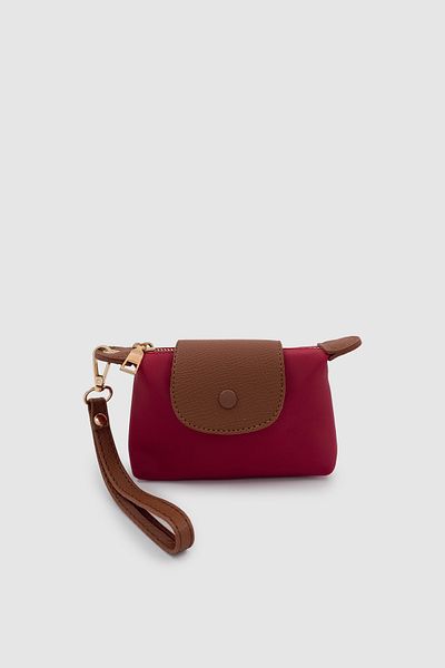 Wuclo Yulie Metal Accessory Detailed Zipper and Magnet Closure Parachute Fabric Women's Hand Wallet Red