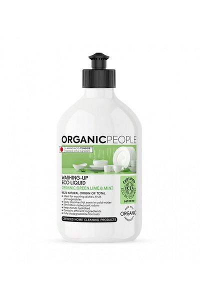 Organic People Detergent Lichid pentru Vase cu Lamaie Verde si Menta Bio 500ml PEOPLE